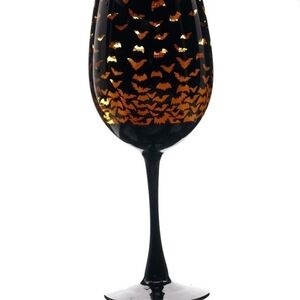Way to Celebrate Halloween Two Tone Wine Glass Bats